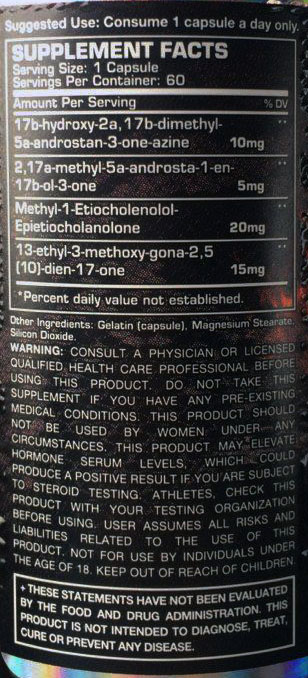 Hydra Dragon Pharma - Tabela Nutricional