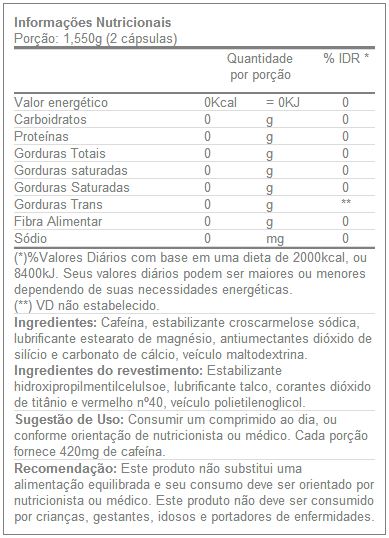 Jet Fuel - GAT - Tabela Nutricional