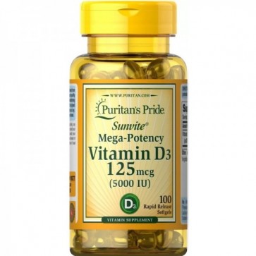 Vitamina D3 5,000 IU (100 softgels)