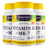 Combo: 3un Vitamina K2 Mk7 100mcg (60 caps) - Healthy Origins