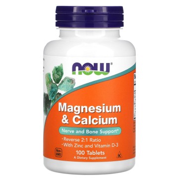 Magnesium & Calcium, 100 Tablets Now Now