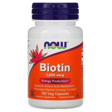 Biotin, 1,000 mcg, 100 Veg Capsules Now foods Now