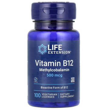 Vitamin B12 Methylcobalamin 500 mcg, 100 vegetarian lozenges Life Extension Life Extension