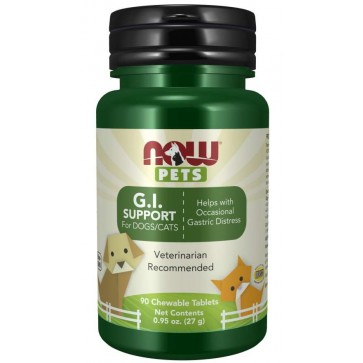 G.I. Support Chewable Tablets for Dogs & Cats Now foods Pets NOW