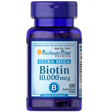 Ultra Mega Biotina 10.000mcg (100 softgels) - Puritan's Pride