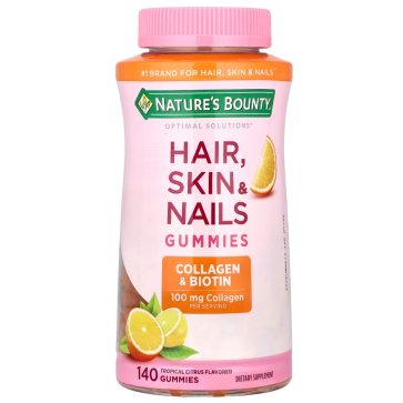 Hair, Skin & Nails Gummies, Tropical Citrus, 140 Gummies Nature's Bounty Nature Bounty