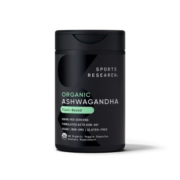 Ashwagandha Organic 600mg KSM-66® (90 organic veggie capsules) SR Sports Research