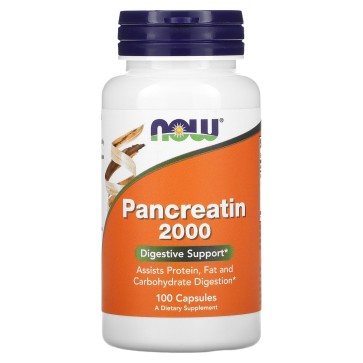 Pancreatin 2000, 100 Capsules (200 mg per Capsule) Now