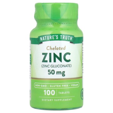 Nature's Truth, Zinc, Chelated , 50 mg, 100 Tablets Nature's Truth