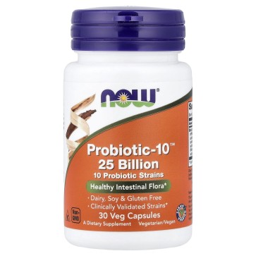 Probiotic-10, 25 Billion, 30 Veg Capsules Now Now