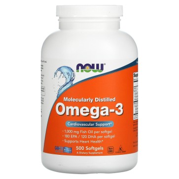 Omega-3 Fish Oil, 1,000 mg, 500 Softgels Now