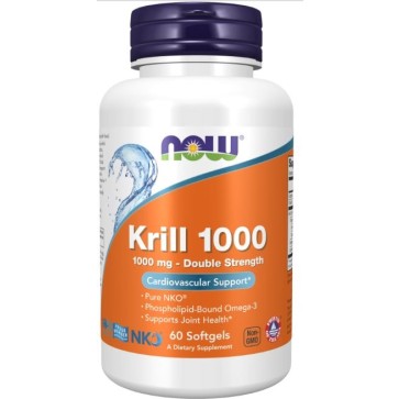 Krill, Double Strength 1000 mg 60 Softgels Now NOW