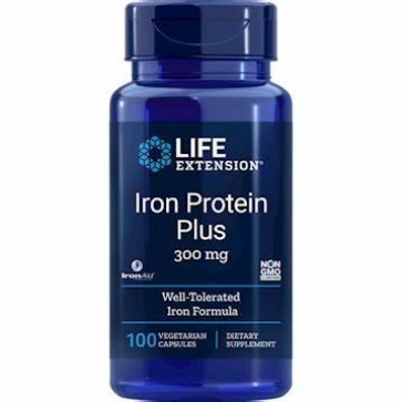 Iron Protein Plus 300mg 100 vegcaps Life Extension Life Extension