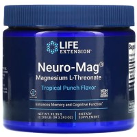 Neuro-Mag Magnesium L-Threonate (Tropical Punch) 93.35 grams Life Extension Life Extension
