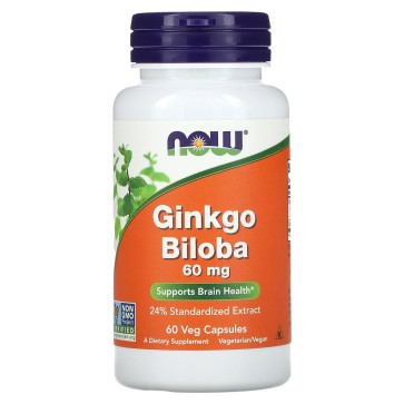 Ginkgo Biloba, 60 mg, 60 Veg Capsules Now