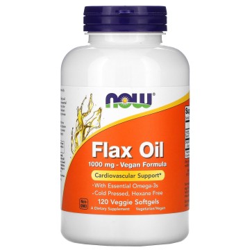Flax Oil, 1,000 mg, 120 Veggie Softgels Now foods Now