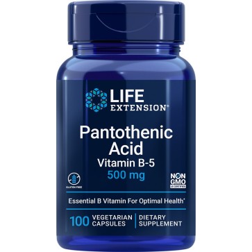 Pantothenic Acid, Vitamin B-5, 500 mg, 100 Vegetarian Capsules Life Life Extension