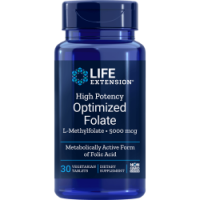 High Potency Optimized Folate L-Methylfolate  8500 mcg 30 veg Tablets Life Extension Life Extension