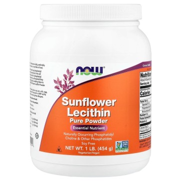 Sunflower Lecithin, Pure Powder, 1 lb (454 g) Now Now