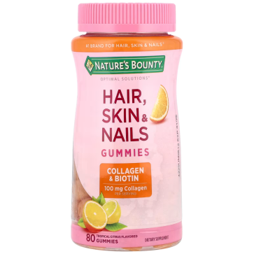 Hair, Skin & Nails Gummies, Tropical Citrus, 80 Gummies Nature's Bounty Nature Bounty