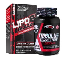 Combo: Tribulus Terrestris 1,500mg - Pro Size + Lipo 6 Black - Nutrex Pro Size Nutrition