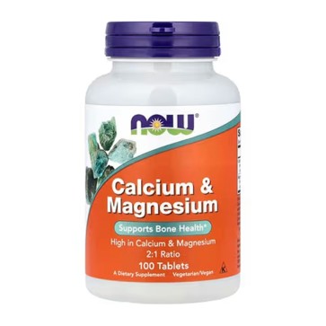 Calcium Magnesium, 100 Tablets Now foods