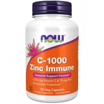 Vitamina C 1000 Zinc Immune 90 Veg Caps Now foods