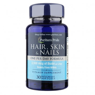 Hair Skin Nails ONE PER DAY FORMULA 30 softgels Puritans Puritan
