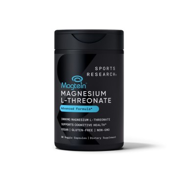 Magtein, Magnesium L-Threonate, 90 Veggie Capsules (666 mg per Capsule) Sports Research Sports Research