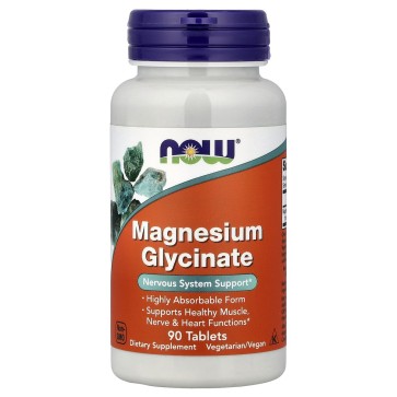 Magnesium Glycinate, 90 Tablets (100 mg per Tablet) now Now