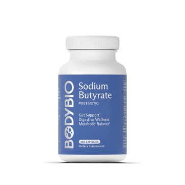 BodyBio Butyrate Sodium- Postbiotic for Gut & Digestive Support 100 caps BodyBio