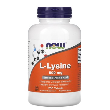 L-Lysine 500 mg (250 Tablets) - Now foods Now