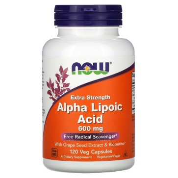 NOW Foods, Alpha Lipoic Acid, 600 mg, 120 Veg Capsules Now