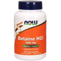 Betaine HCI 648mg (120 cápsulas) - Now Foods
