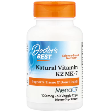 Doctor's Best, Natural Vitamin K2 MK-7, 100 mcg, 60 Veggie Caps Doctor's Best
