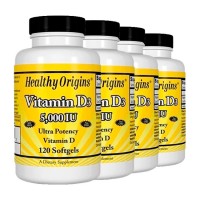 Combo: 4un Vitamina D3 5000UI (120 softgels) - Healthy Origins Healthy Origins