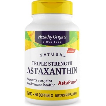 Astaxanthin 12 mg triple 60 softgels (AstaPure) Healthy Origins Healthy Origins