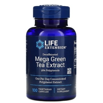 Decaffeinated Mega Green Tea Extract 100 vegetarian capsules LIFE Extension Life Extension