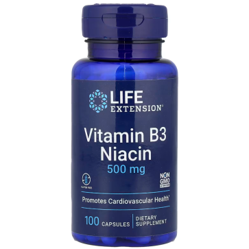 Vitamin B3 Niacin 500 mg, 100 capsules Life Extension Life Extension
