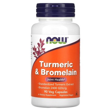Turmeric & Bromelain, 90 Veg Capsules Now foods Now