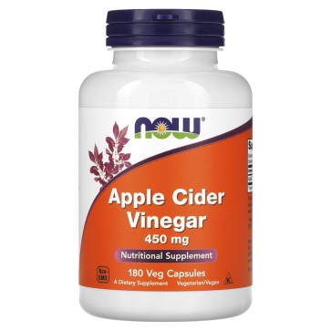 Apple Cider Vinegar, 450 mg, 180 Veg Capsules Now Now