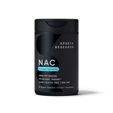 NAC, N-Acetyl-Cysteine, 600 mg, 90 Veggie Capsules Sports Research Sports Research