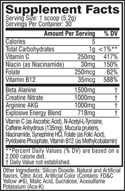 C4 - Cellucor - Tabela Nutricional