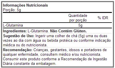 Glutamina Powder - Optimum - Composição