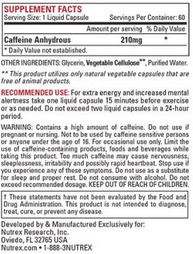 Lipo-6 Caffeine - Tabela Nutricional