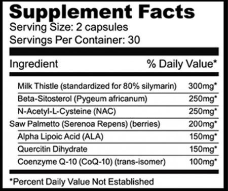 Organ Shield - Tabela Nutricional